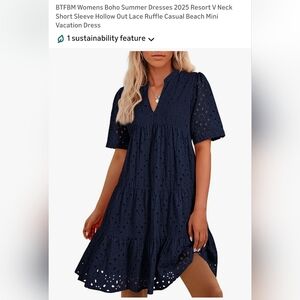 BTBFM Navy Lace Boho Dress